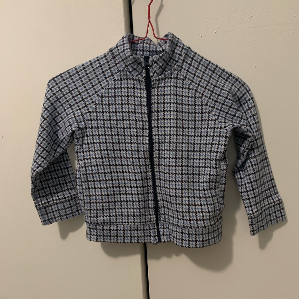 Janie and Jack Houndstooth Jacquard Mock Neck Jacket